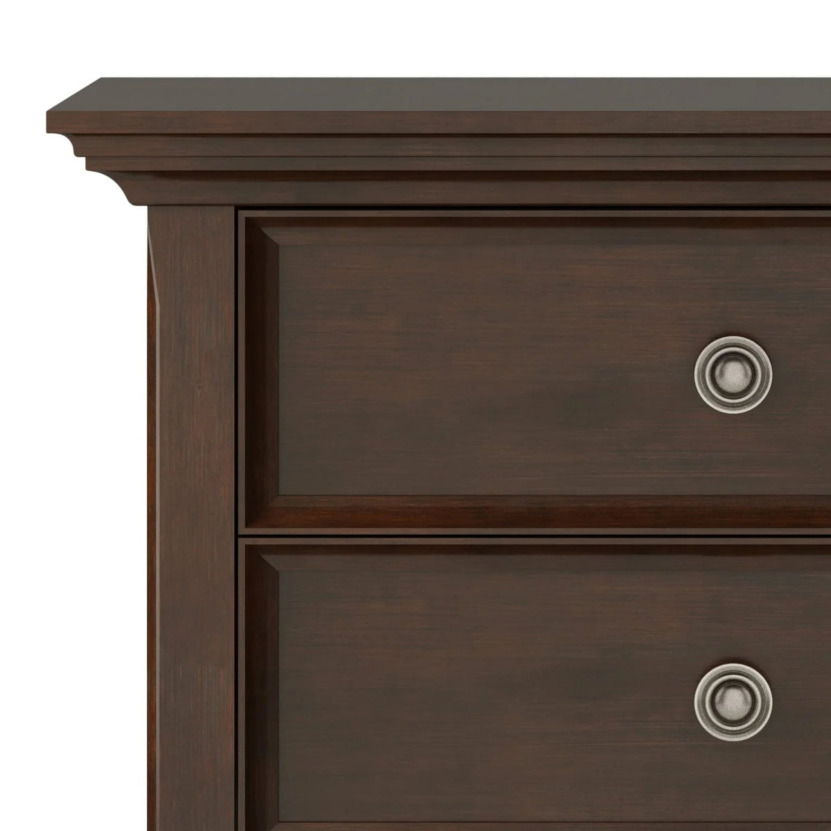 Solid Wood Nightstand With 2 Drawers And Open Shelf, 16 in D x 24 in W x 26 in H