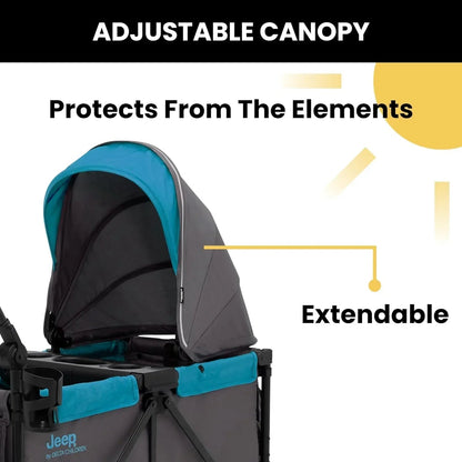 Jeep Sport All-Terrain Stroller Wagon With Canopy And Parent Organizer