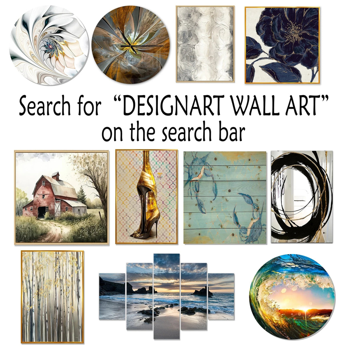 White Botanical Collage Metal Wall Art - Abstract Floral