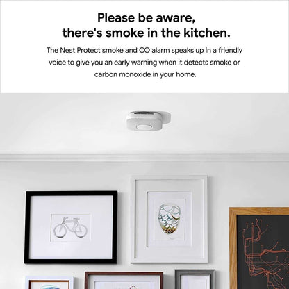 Nest Protect 2nd Gen Battery Smoke And Carbon Monoxide Alarm - S3000BWES