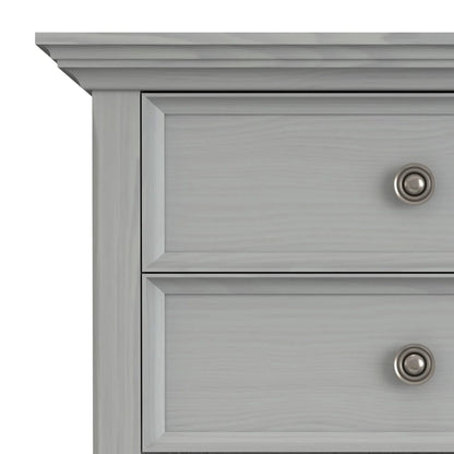 Solid Wood Nightstand With 2 Drawers And Open Shelf, 16 in D x 24 in W x 26 in H