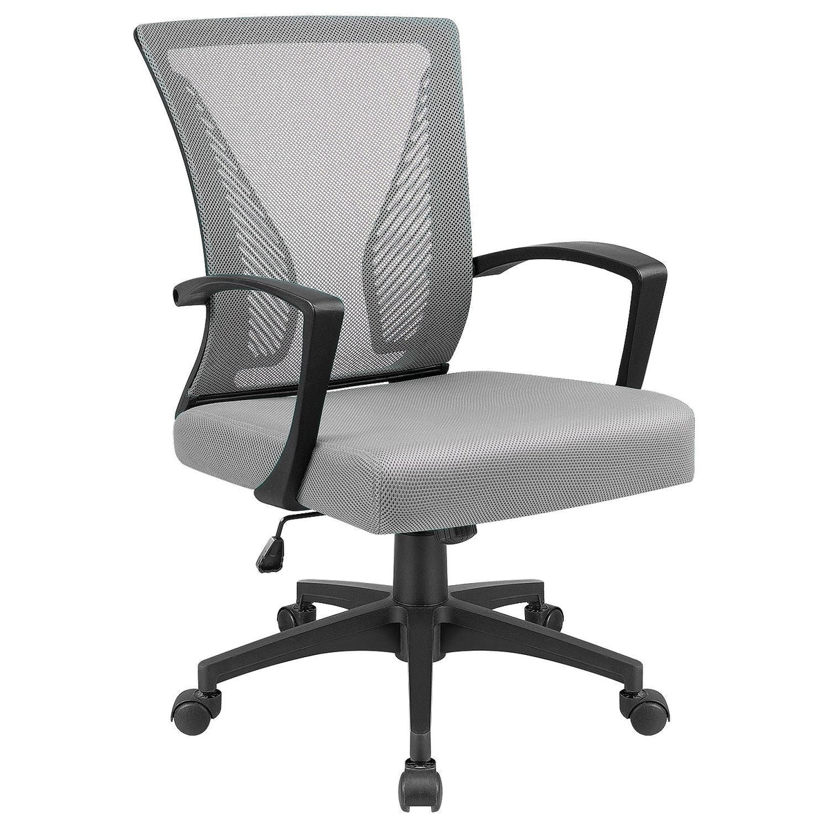 Ergonomic Mesh Mid-Back Office Chair With Adjustable Lumbar Support, 300 lbs Capacity