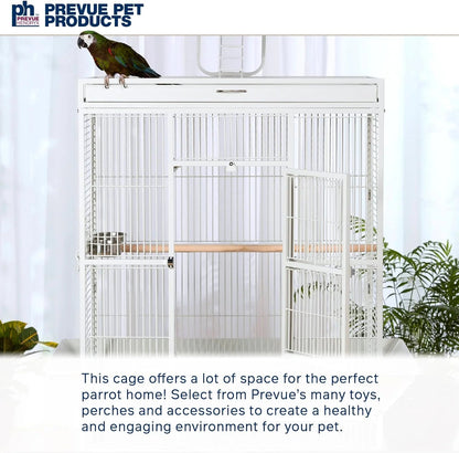 Prevue Pet Products Wrought Iron Select Bird Cage, Chalk White, 36-Inch x 24-Inch x 66-Inch - 3154C