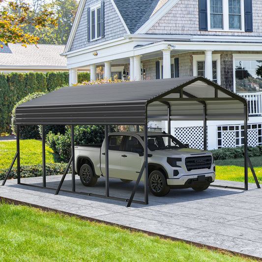 MUCHANT Heavy-Duty Carport, 12' x 20', Galvanized Steel Roof