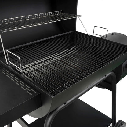Expert Grill 28in Offset Charcoal Smoker Grill With Side Firebox - Black