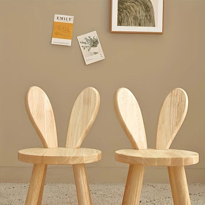 Ecoboom Wooden Rabbit Ears Stools, 2pcs - Rubber Wood
