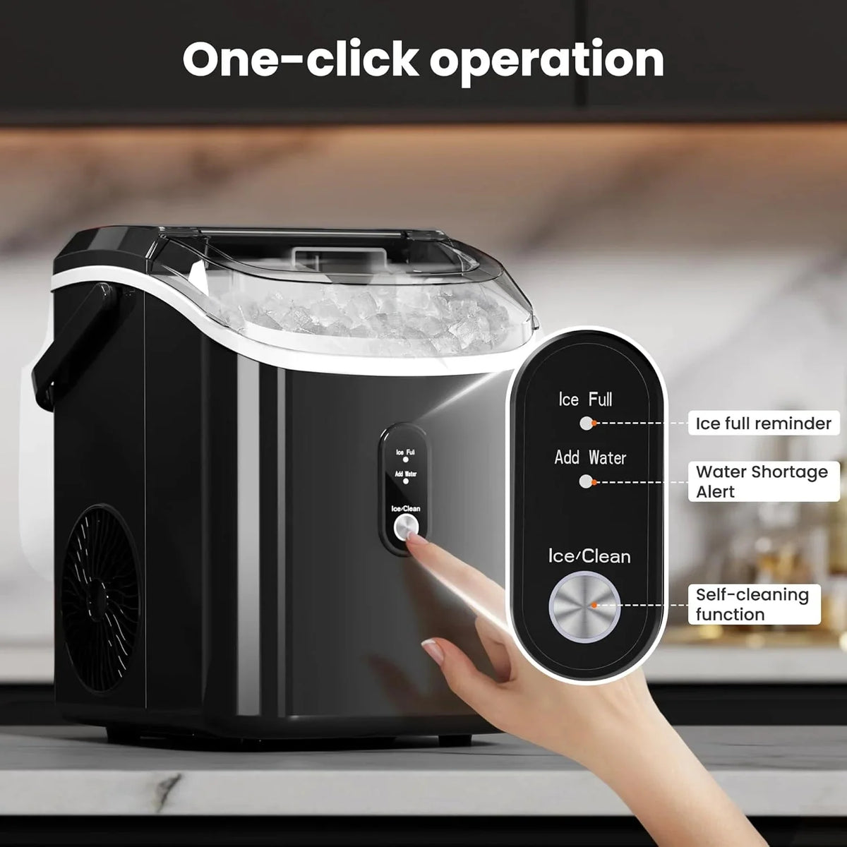 Auseo Countertop Nugget Ice Maker, 35 Lbs Each Day