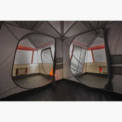 Ozark Trail Instant Cabin Tent, Sleeps 12, 16 ft x 16 ft, Brown/Red - WMT-161682B