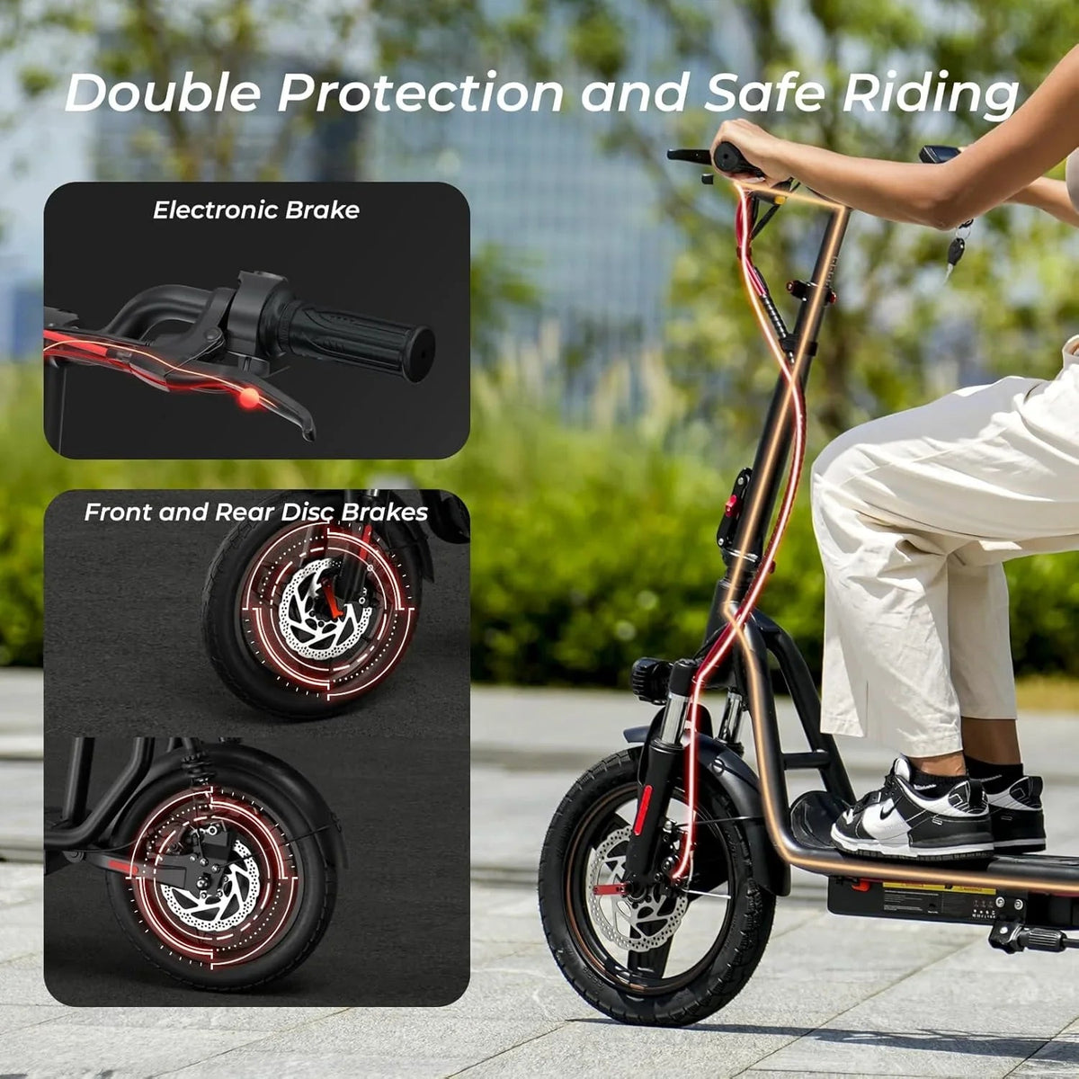 iScooter Electric Scooter With Seat, 500W, 21 Miles, 15.6 mph - i12