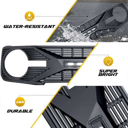 AMERICAN MODIFIED Tomahawk Grille With Lights for 2021-2024 Ford Bronco Without Front Camera - Matte Black
