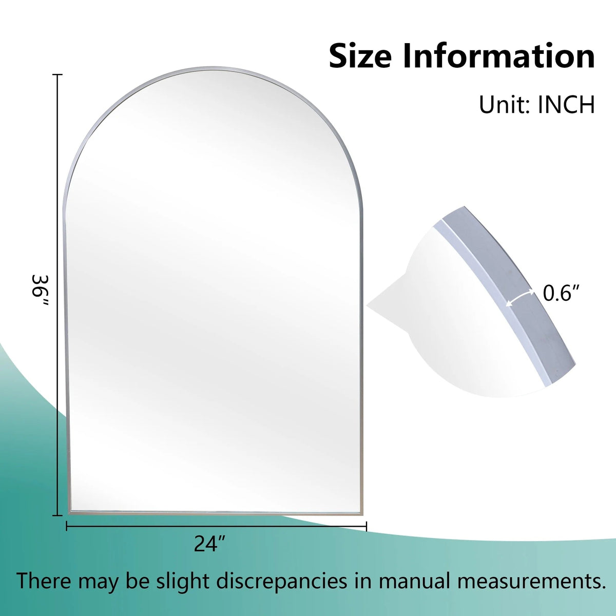Arched Bathroom Vanity Mirrors, 2 Pack, 36x24 Inch